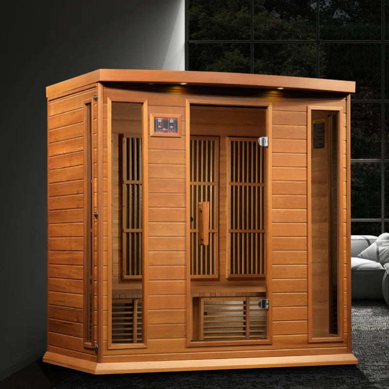 Infrared Saunas 4 - Person Indoor Bluetooth Compatible FAR Infrared Sauna in Cedar