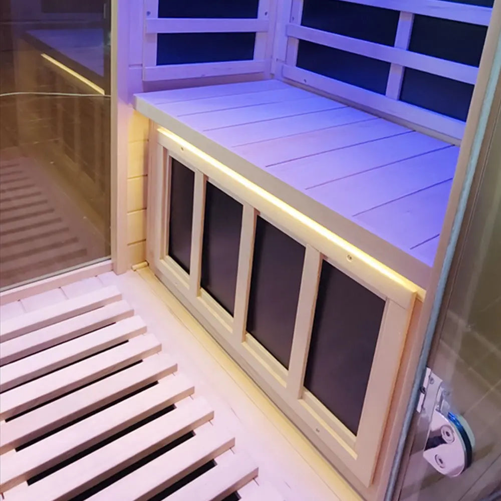 Wizzisaunas 909MX Mini 1 Person Infrared Sauna 3 Sides Large glass panels