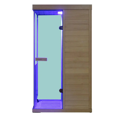 Wizzisaunas 909MX Mini 1 Person Infrared Sauna 3 Sides Large glass panels