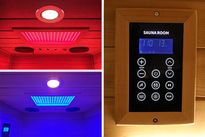 Wizzisaunas 909MX Mini 1 Person Infrared Sauna 3 Sides Large glass panels