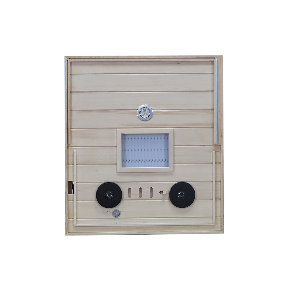 Wizzisaunas 909MX Mini 1 Person Infrared Sauna 3 Sides Large glass panels