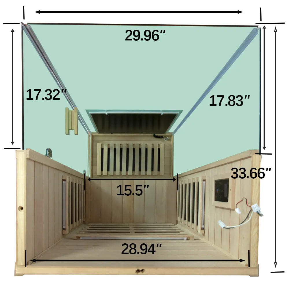 Wizzisaunas 909MX Mini 1 Person Infrared Sauna 3 Sides Large glass panels