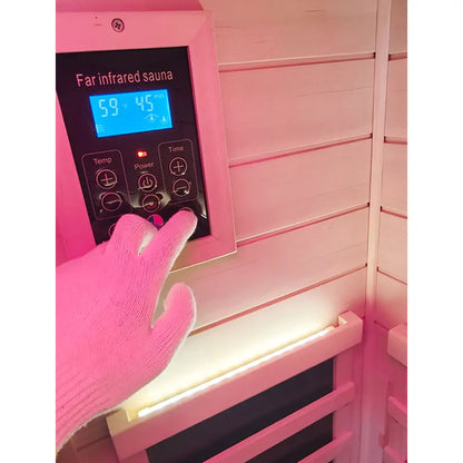 Wizzisaunas 909MX Mini 1 Person Infrared Sauna 3 Sides Large glass panels